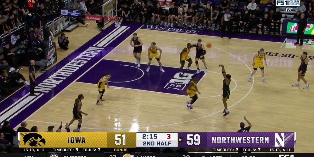 Northwestern's Justin Mullins makes 3-pointer to seal win against Iowa