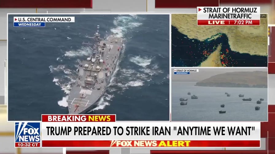 Trump says US is prepared to strike Iran 'anytime we want'