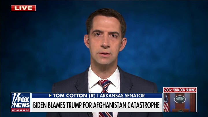 Sen. Cotton: Biden rushed troops out of Afghanistan for 9/11 symbolism, created a 'debacle'