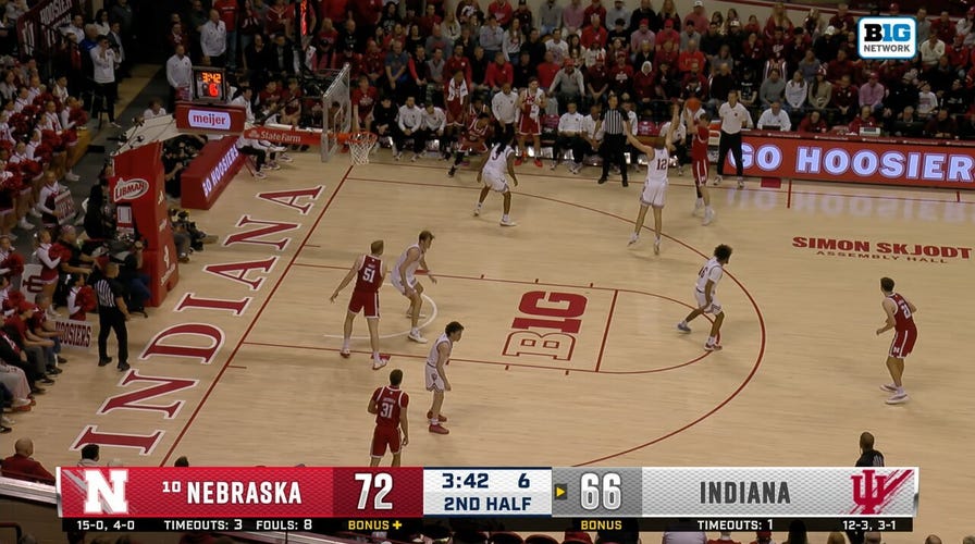 Braden Frager hits heavy  3-pointer, sealing Nebraska's triumph   implicit    Indiana