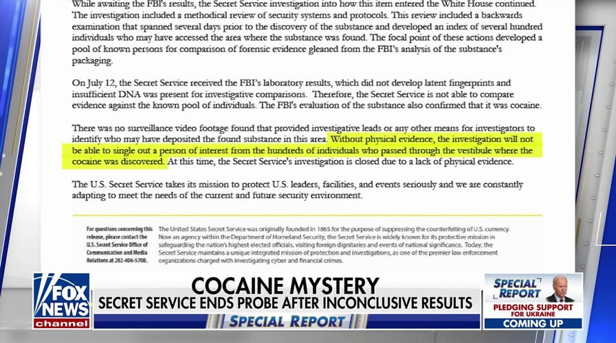 Secret Service can not find out where White House cocaine came from