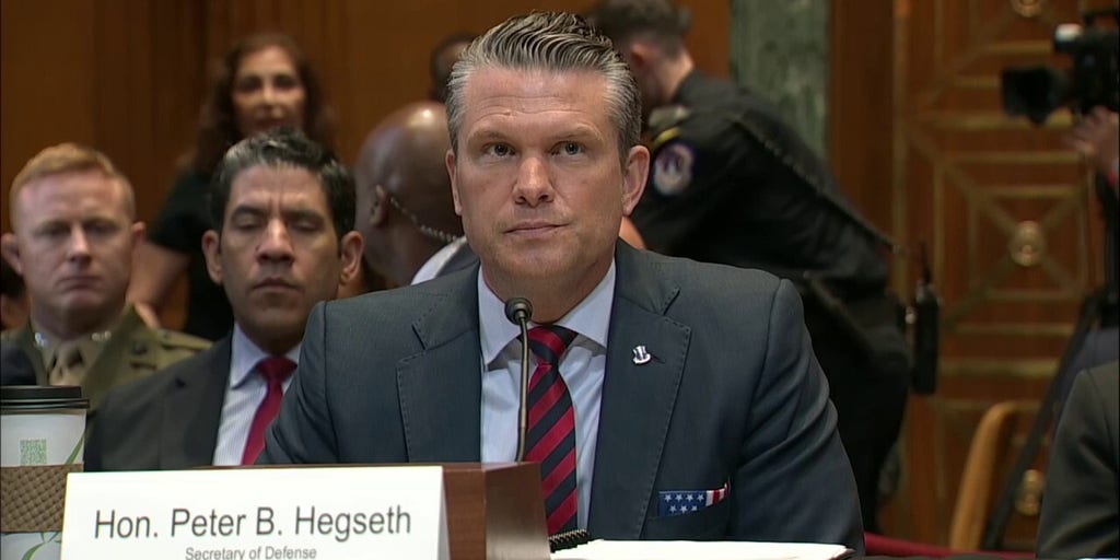 Protester interrupts Hegseth during Senate hearing on Pentagon budget