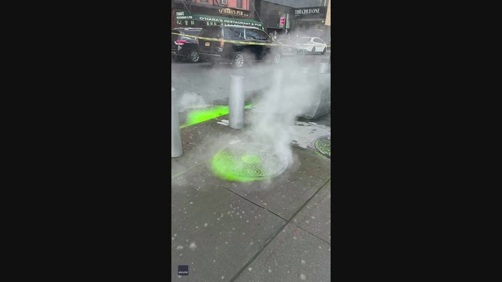 New Yorkers startled to find green ‘slime’ oozing onto city streets