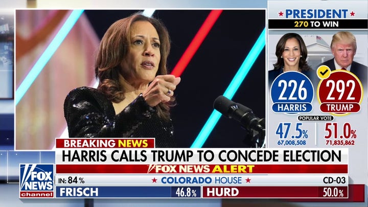 Kamala Harris calls Trump to concede election