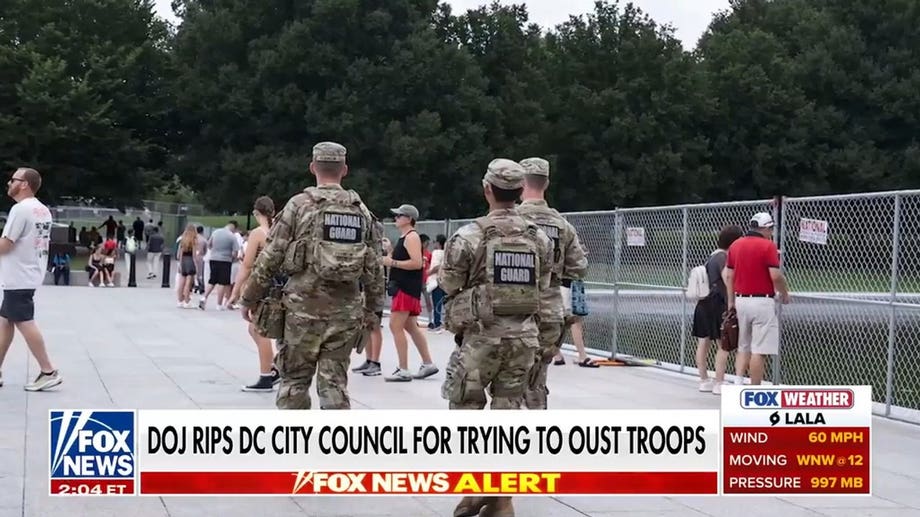 DOJ rips DC city council for trying to oust National Guard troops