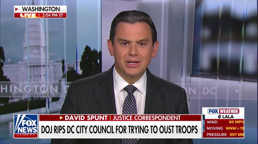 DOJ rips DC city council for trying to oust National Guard troops