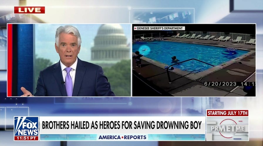 Caught on video: Brothers hailed as heroes for saving 7-year-old drowning in pool