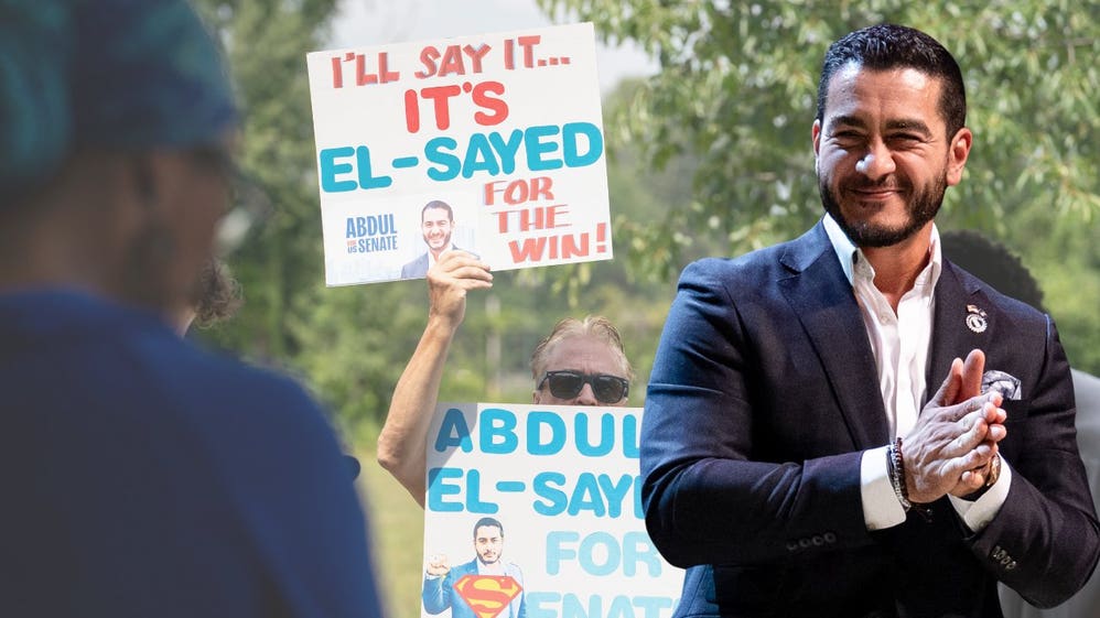 EL-SAYED WINS: Michigan Democratic US Senate primary fuels debate over party's progressive shift