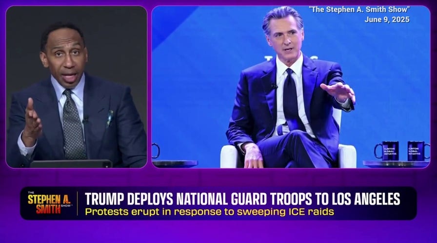 Stephen A. Smith warns Newsom that opposing Trump on anti-ICE riots may sink his presidential ambitions
