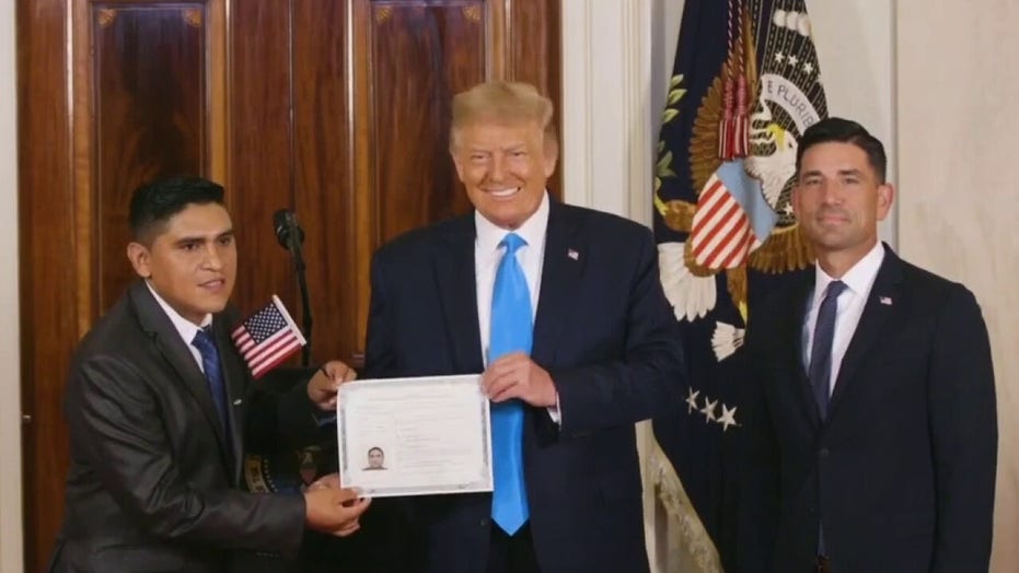 President Trump participates in naturalization ceremony