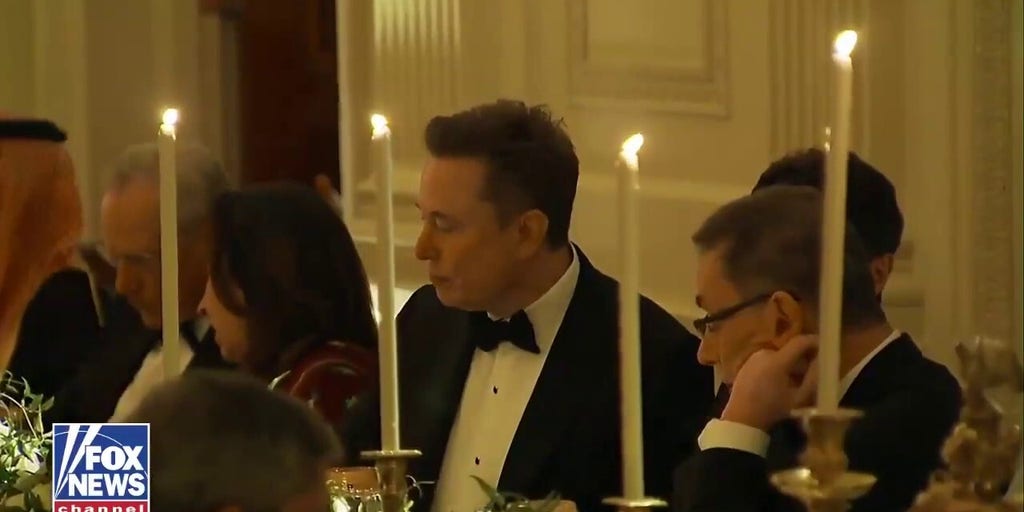 Elon Musk seen at black-tie White House dinner