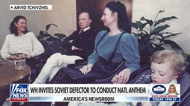 Soviet defector Edvard Tchivzhel celebrates 35 years of freedom, conducts national anthem