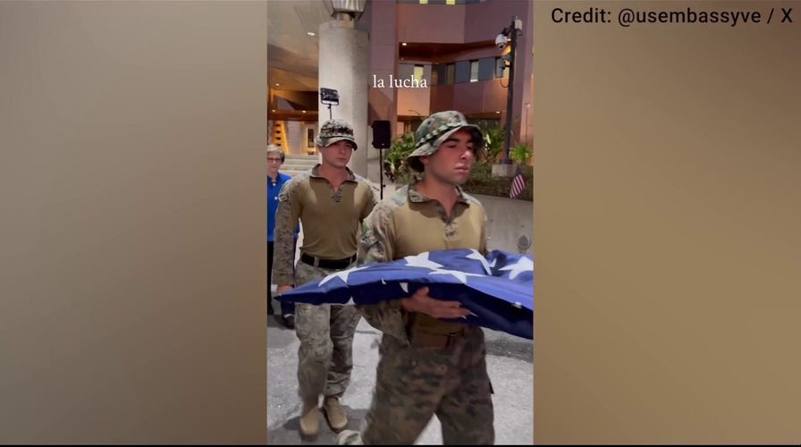 American flag raised at US Embassy in Venezuela for first time in 7 years