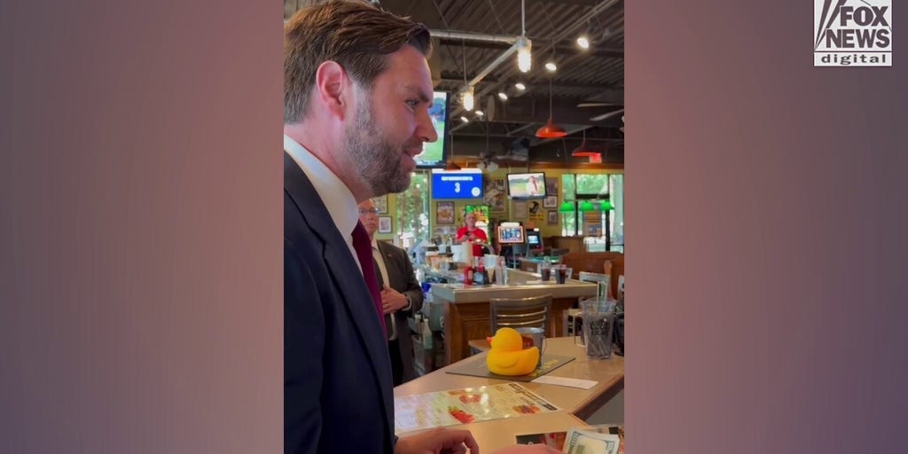 Vance pays for a tab at a local Pennsylvania restaurant after it refused to let his campaign greet supporters there: 'No taxes on tips'