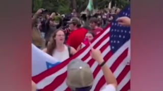 Counter-protesters at LSU chant 'USA' while waving American Flag - Fox News