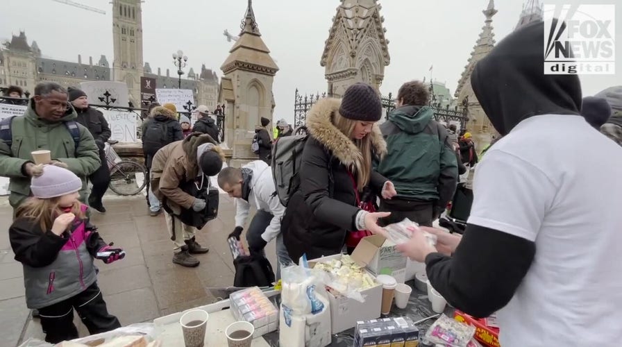 WATCH NOW: Canadian citizens rally around trucker convoy providing food, gas and rides