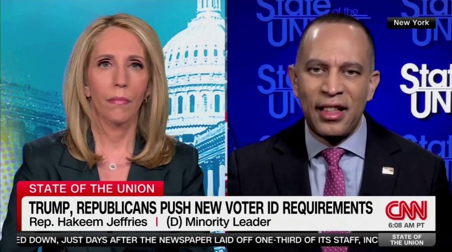 Hakeem Jeffries confronted connected  Democratic Party's absorption   to elector  ID