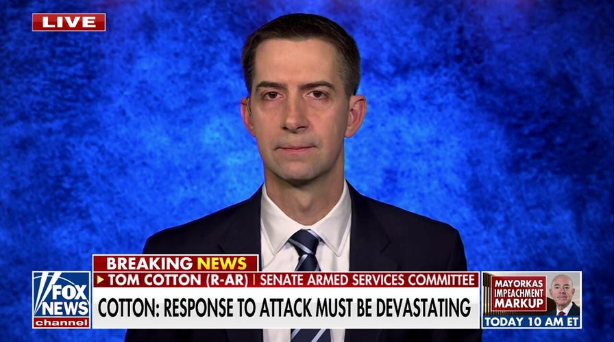 Sen. Tom Cotton calls for 'devastating military retaliation' for the killing of 3 US soldiers