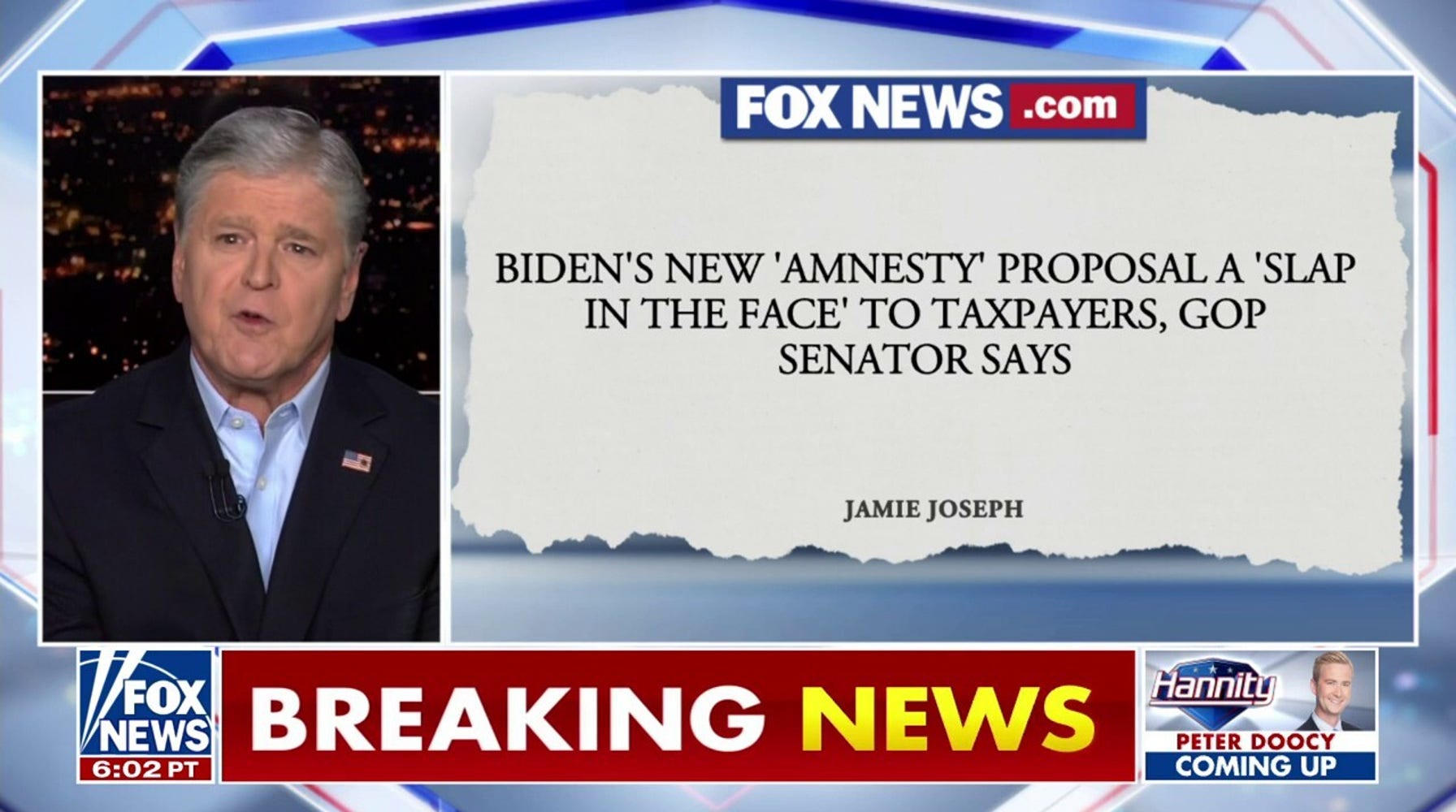 Hannity Slams Biden's Amnesty Plans as Migrant Crisis Worsens