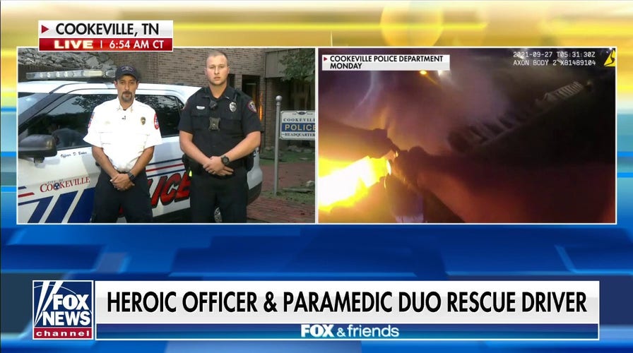 Tennessee officer and paramedic save man from burning car