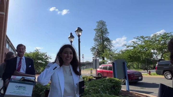 Camille Vasquez laughs at question about allegedly dating Johnny Depp. (Splash News)