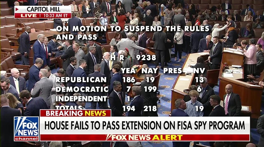 House fails to pass extension on FISA spy program