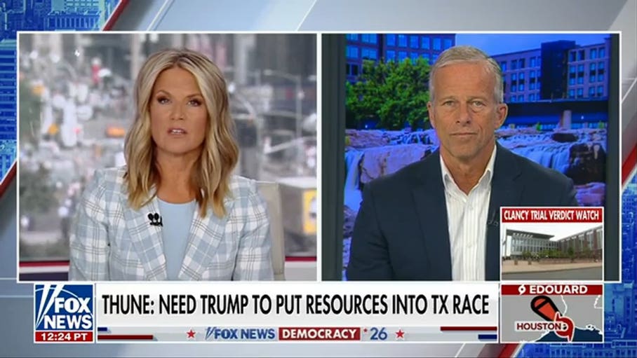 Sen Majority Leader John Thune: We'll need Trump and his team engaged in Texas' midterm