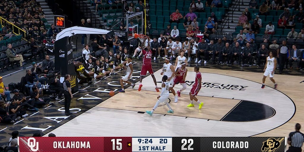 Oklahoma's Jadon Jones finds Kuol Atak for baseline dunk, trimming deficit vs. Colorado