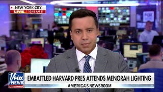 Embattled Harvard president attends campus menorah lighting - Fox News