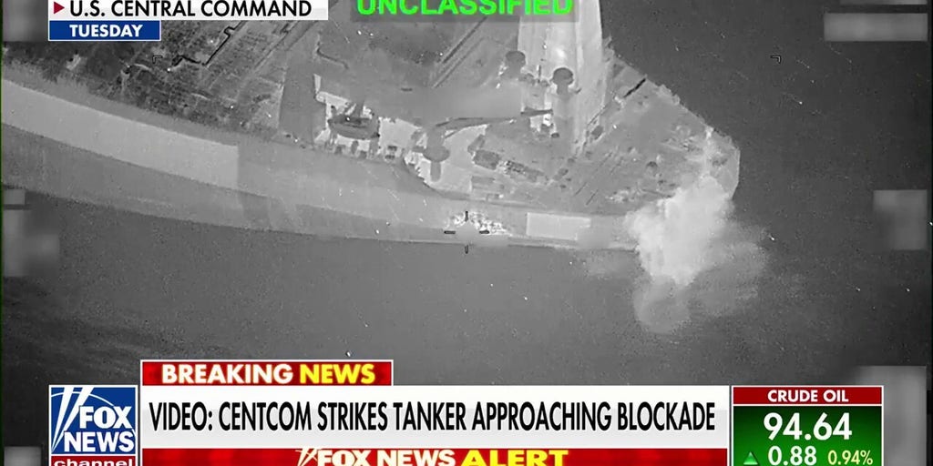 CENTCOM video shows strike on tanker approaching blockade