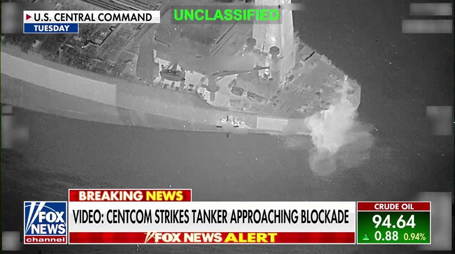 CENTCOM video shows strike on tanker approaching blockade