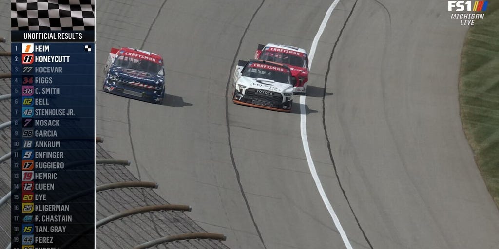 FINAL LAPS: Corey Heim holds off Kaden Honeycutt for first win at Michigan International Speedway 🏁 NASCAR on FOX