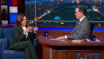 Kamala Harris decries 'broken' system as Colbert wonders if she's quitting politics