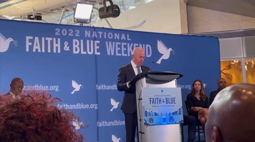 DHS. Sec. Mayorkas discusses Faith & Blue Weekend