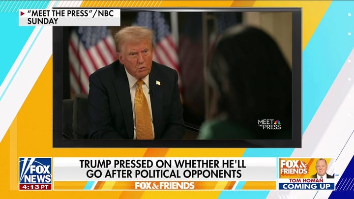 Trump pressed on political retribution against Biden: Not looking to go back into the past