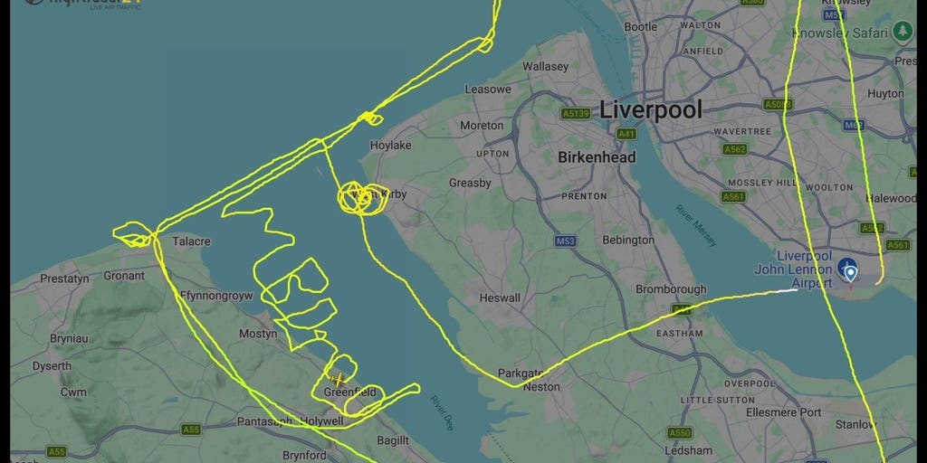 Pilot goes viral after spelling out 'I'm bored' during routine maintenance test flight