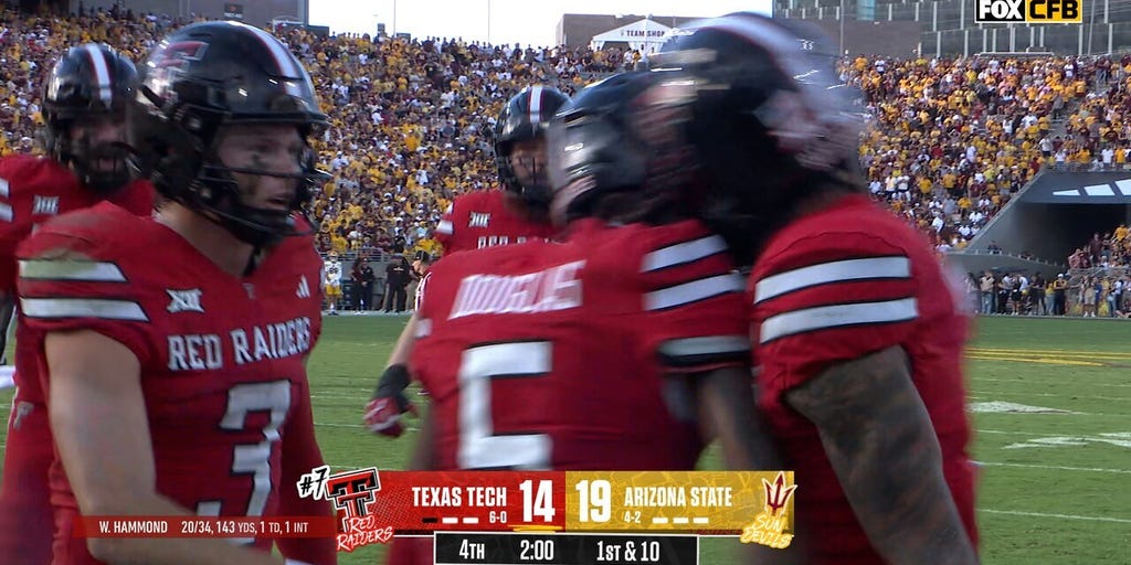 Will Hammond finds Reggie Virgil for a 12-yard TD, giving Texas Tech lead over Arizona State