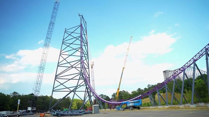 Six Flags coaster surpasses 320 feet, with more towering track still ahead