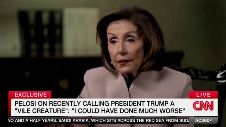 Nancy Pelosi says calling Trump 'vile creature' was a 'euphemism'