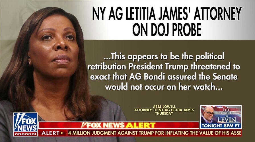 NY AG Letitia James’ attorney calls fraud probe ‘political retribution’