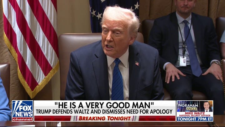  President Trump stands by Mike Waltz following leak
