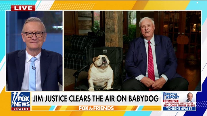 Jim Justice sets record straight on Babydog being banned from Senate floor.