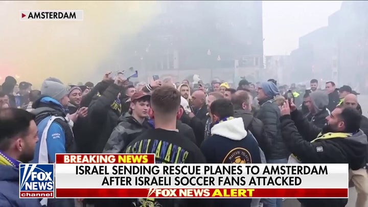 Israel sends evacuation planes to Amsterdam after 'shocking' attack on Israeli soccer fans