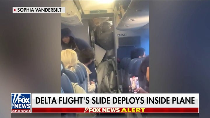 Delta Airlines flight makes unscheduled stop after air slide opens in plane