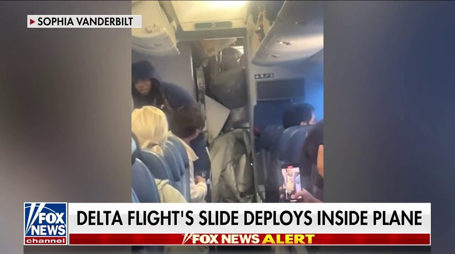 Delta Airlines flight makes unscheduled stop after air slide opens in plane