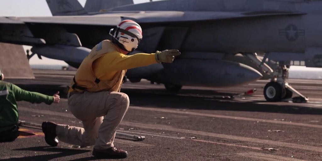 CENTCOM video shows carrier launches, strikes on Iranian targets