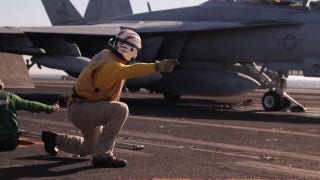 CENTCOM video shows carrier launches, strikes on Iranian targets