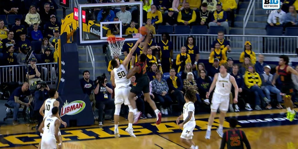 Maryland's Jordan Geronimo puts Michigan defender on a poster to extend lead