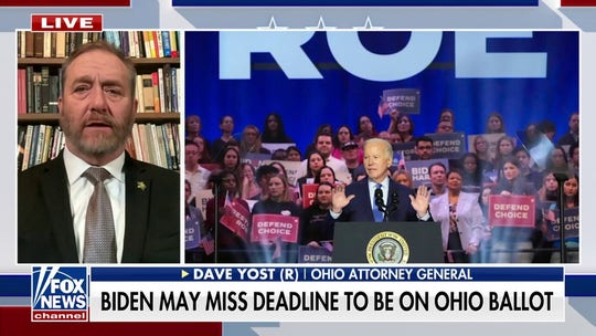 Ohio AG says Dems may miss deadline to put Biden on ballot: 'They're going to do it by the law'