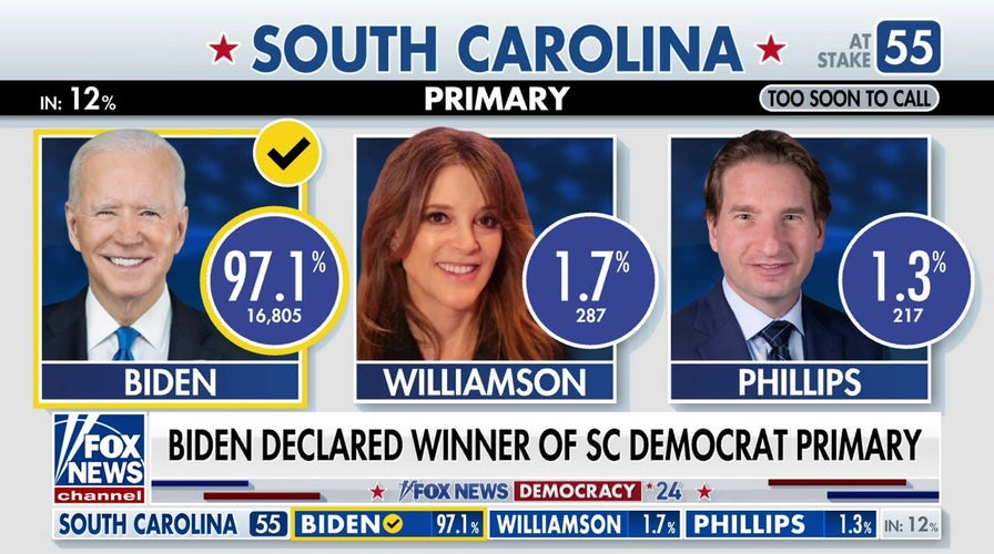 Biden Quickly Wins South Carolina Democratic Presidential Primary | Fox ...